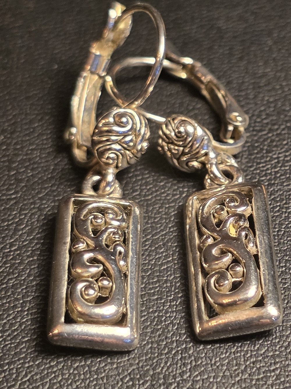 Silver Tone Filigree Drop Earrings. Classy. Beautiful